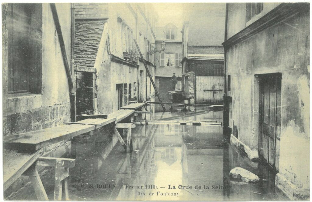 1910 02 02 ROUEN Crue Seine Rue De Fontenay